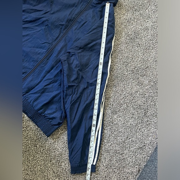 Rare Vintage D8 F182 Adidas Blue and White Striped Zip Up Windbreaker Jacket NWT - Picture 7 of 9
